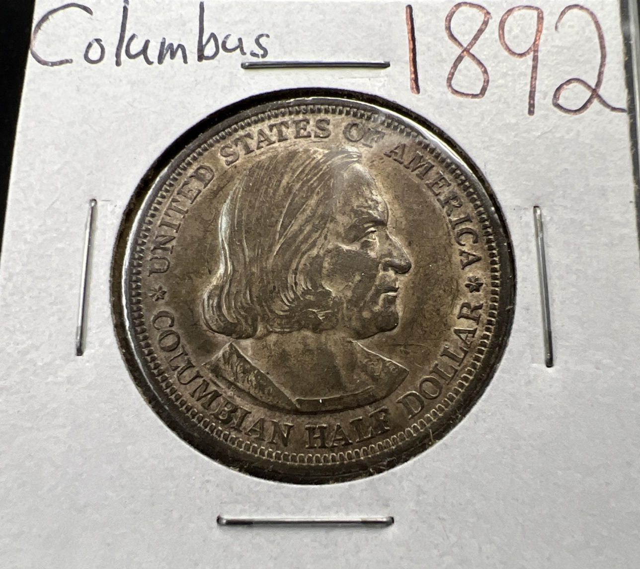 1892 US Christopher Columbian Columbus SILVER Half Dollar Choice XF EF / AU