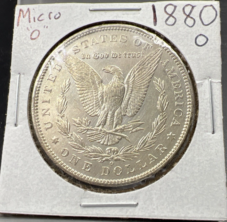 1880 O Micro o $1 Morgan Silver Dollar Coin AU Details SK#A