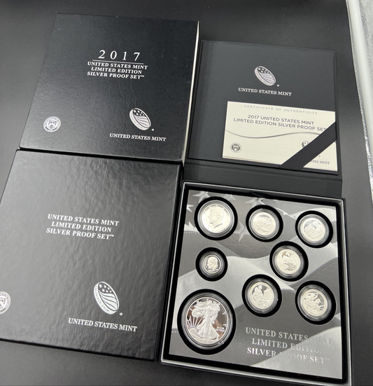 2017 Limited Edition US Silver Proof Set Complete w/ Box COA sk#A