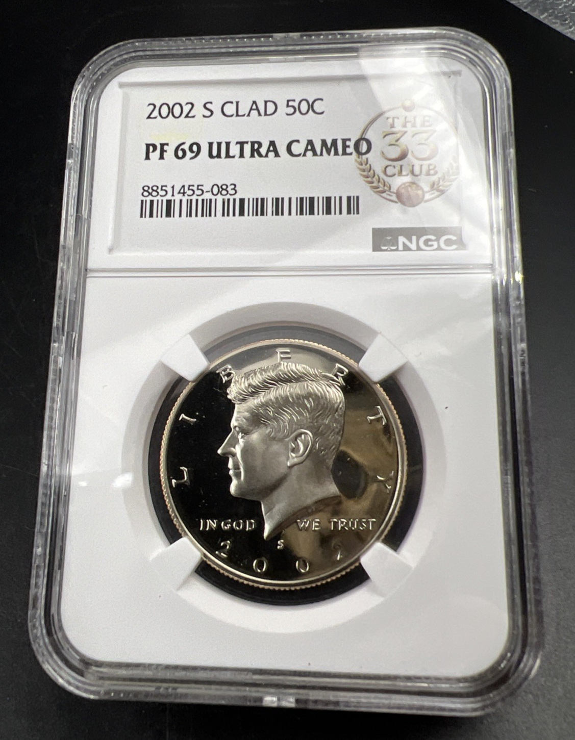 2002 S 50c Kennedy Proof 50c Copper Nickel Half Dollar NGC 33 Club PF69 UCAM #83