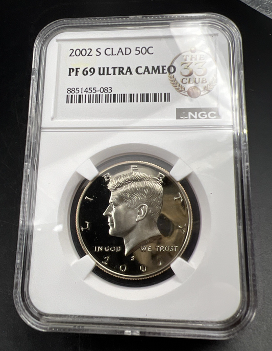 2002 S 50c Kennedy Proof 50c Copper Nickel Half Dollar NGC 33 Club PF69 UCAM #83