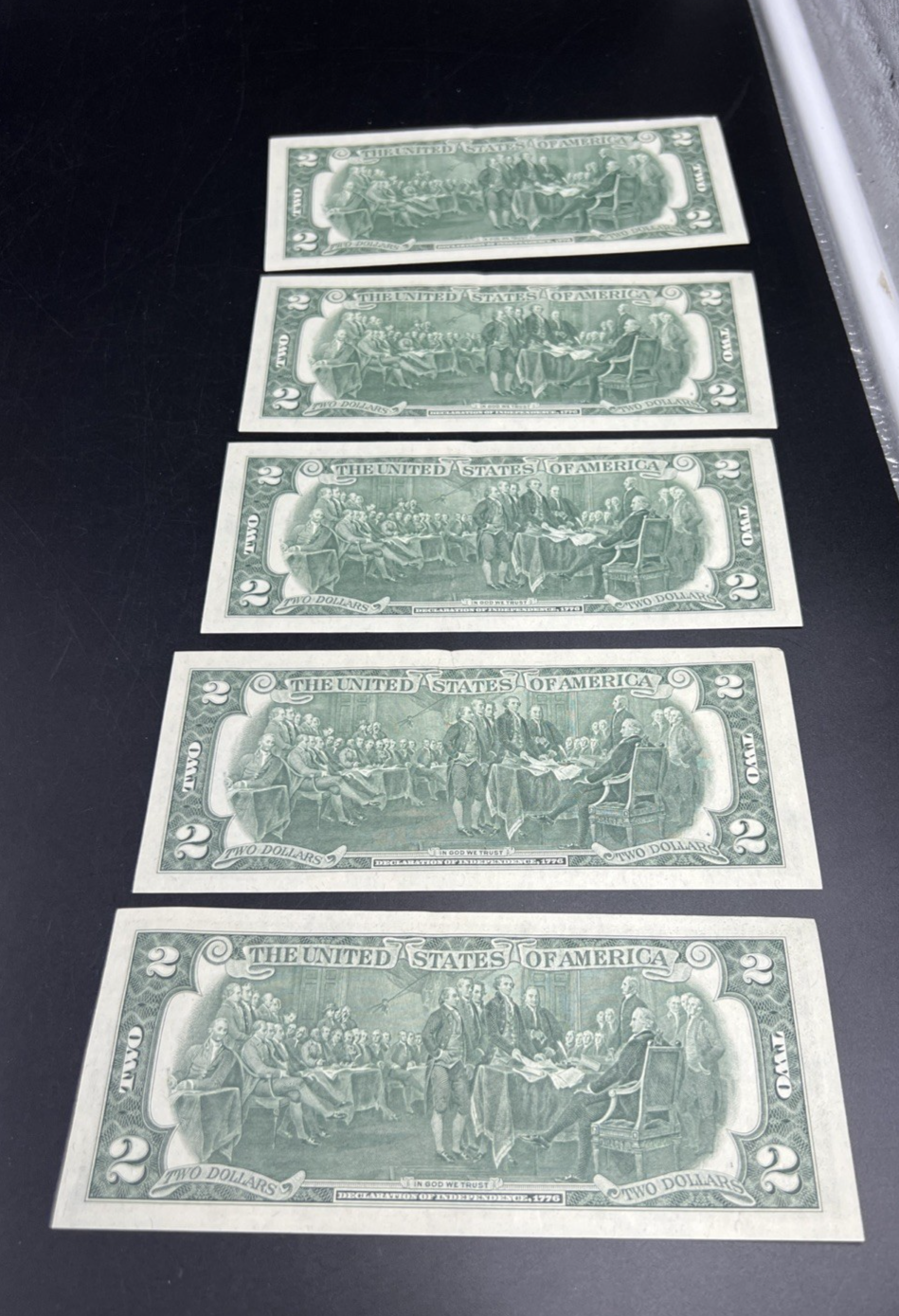 5 Consecutive 1976 $2 FRN Federal Reserve Bicentennial Notes CH AU #54