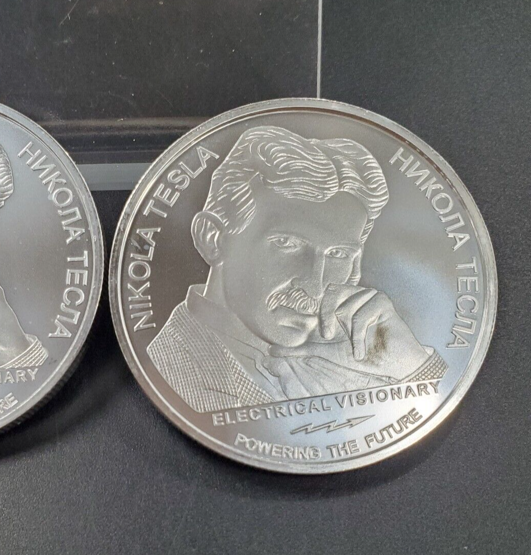 2018 Serbia 1 oz Silver 100 Dinar Nikola Tesla Lighting The World GEM BU UNC
