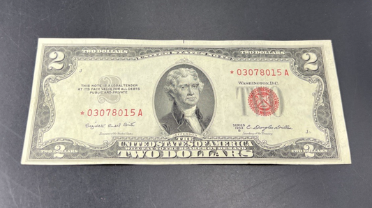 1953 * $2 Star USN United States Notes VF Very Fine Circ #015