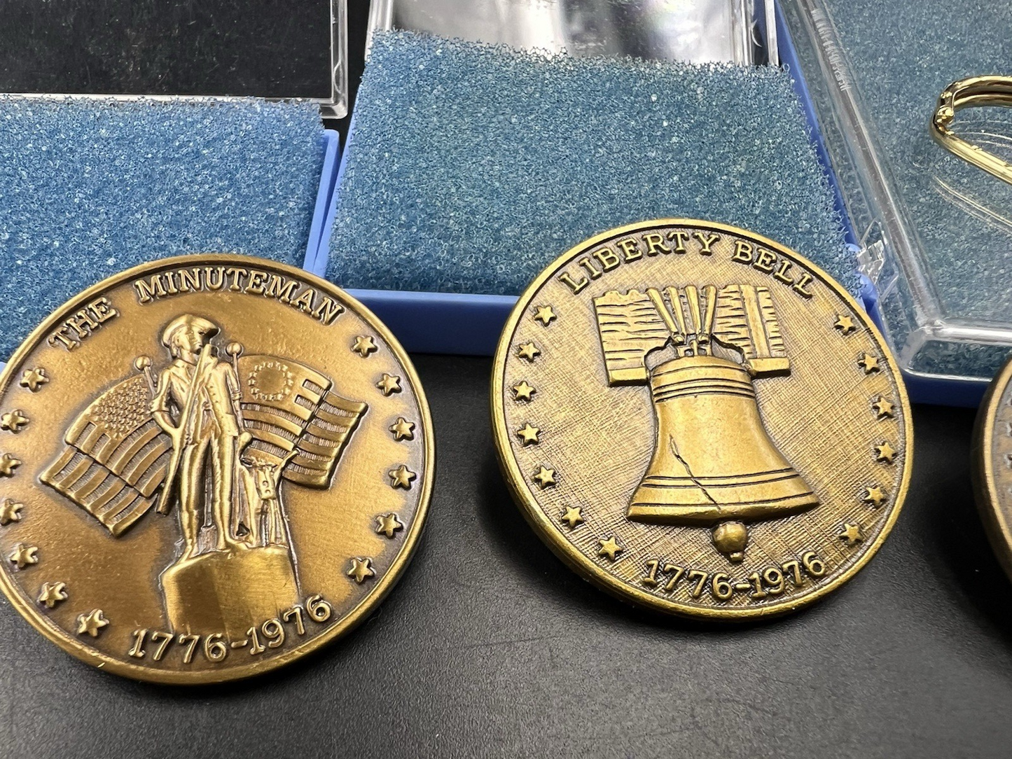 Lot of 3 US Bicentennial Bronze Medals Liberty Bell & The Minuteman UNC