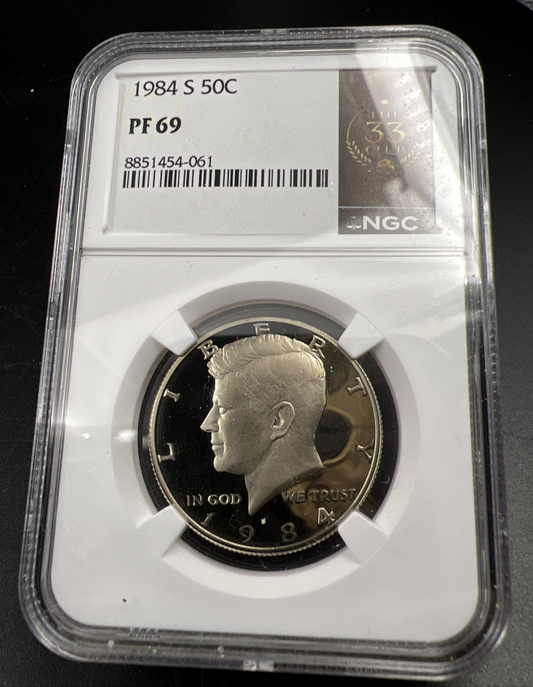 1984 S 50c Kennedy Proof 50c Copper Nickel Half Dollar NGC 33 Club PF69 UCAM #61