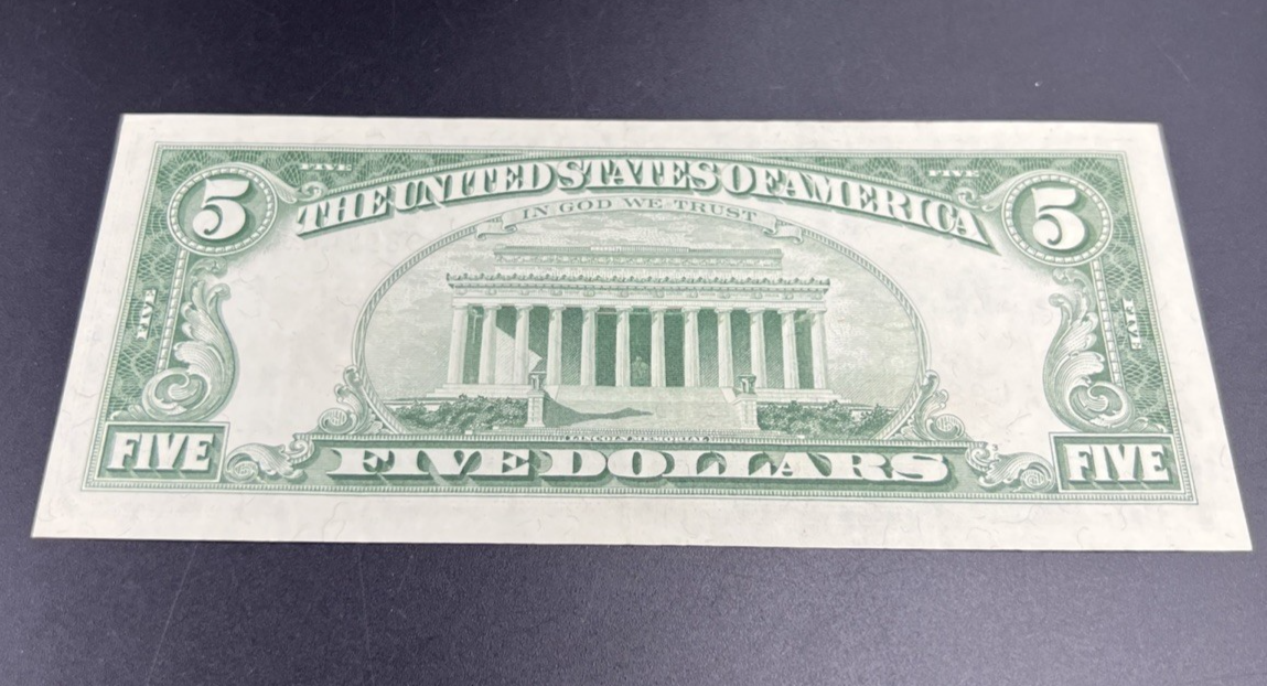 1963 $5 USN United States Five Dollar Note Red Seal XF EF Extra Fine Circ #48