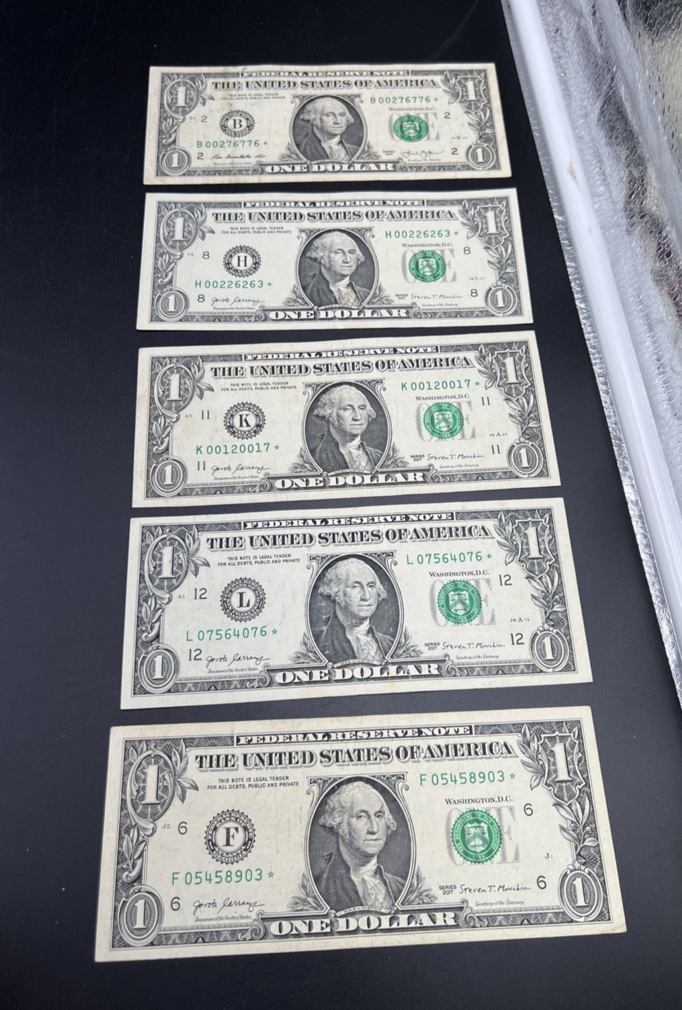 Lot of 5 2017 * Star FRN Federal Reserve Notes VG + Circ Conditions #903