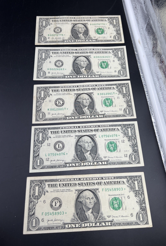 Lot of 5 2017 * Star FRN Federal Reserve Notes VG + Circ Conditions #903