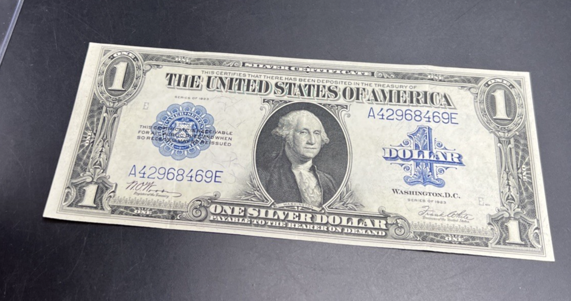 1923 $1 One Dollar Blue Seal Silver Certificate Choice VF Very Fine FR-237 #469