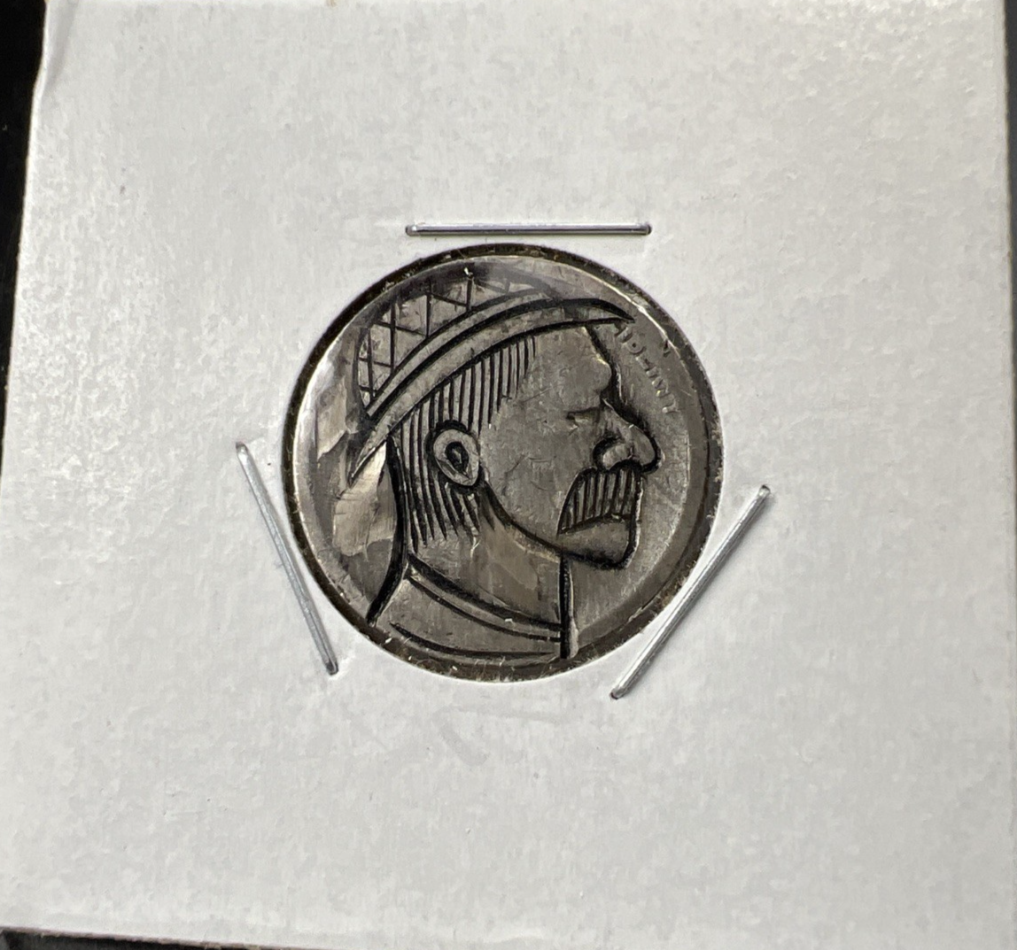 Hobo Buffalo Nickel Coin Modern Carving SKU#JJ