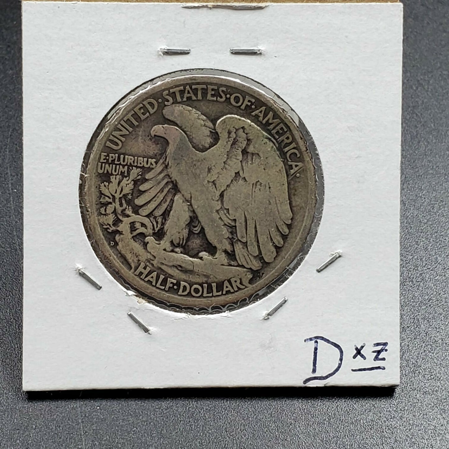1918 D Walking Livery Silver Eagle Half Dollar Coin Choice VG / Fine Condition