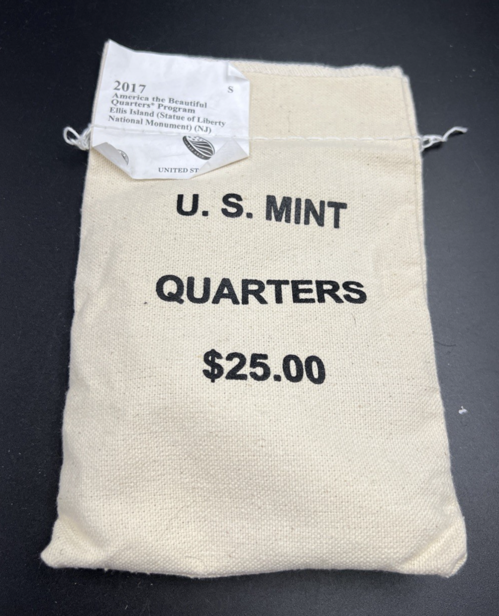 U.S. Mint Bag 100 2017 S 25c Ellis Island ATB Quarter Coins BU UNC