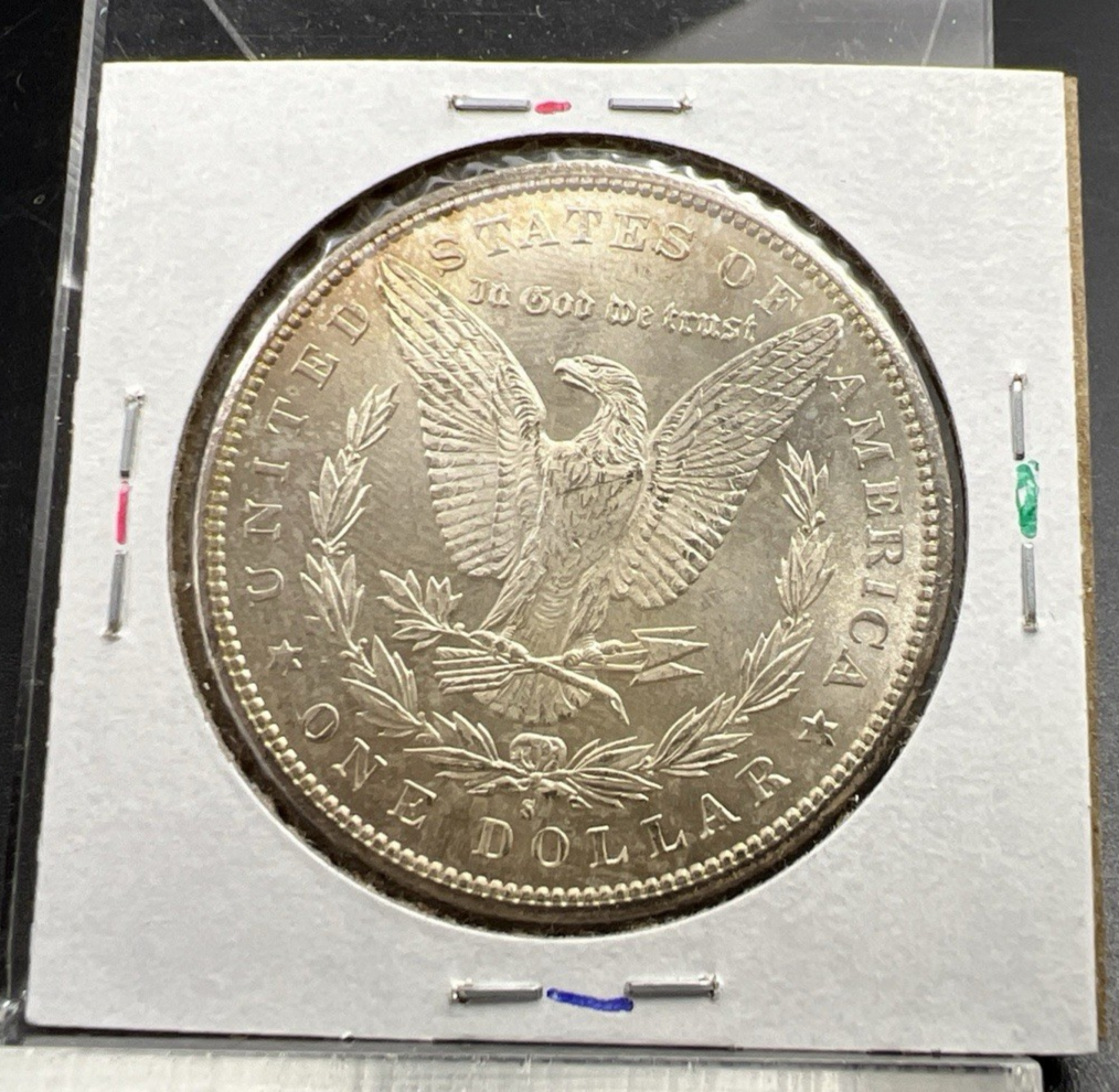 1880 S $1 Morgan Silver Dollar Coin CH BU Unc PQ Toning Toner