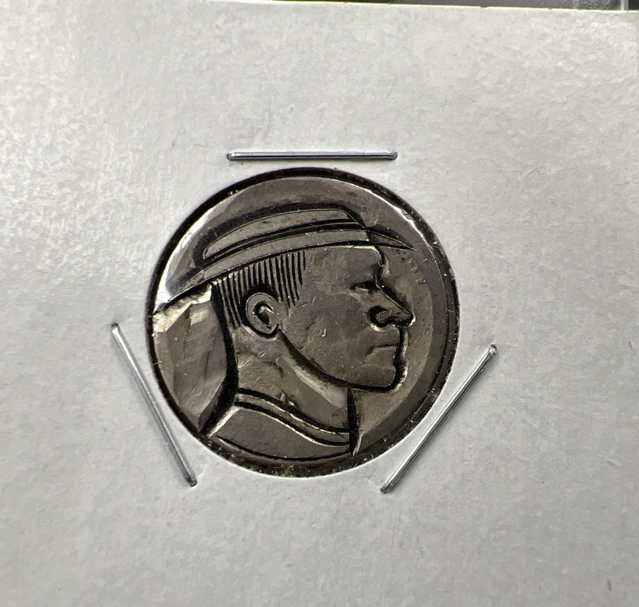 Hobo Buffalo Nickel Coin Modern Carving SKU#D4