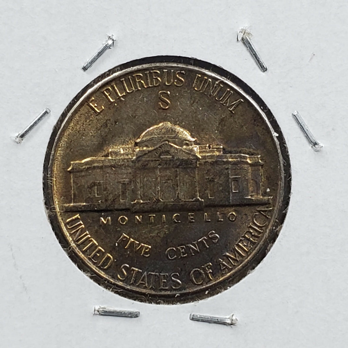 1945 S Jefferson Silver World War 2 Nickel Coin CH BU PQ Toning Toner San Fran