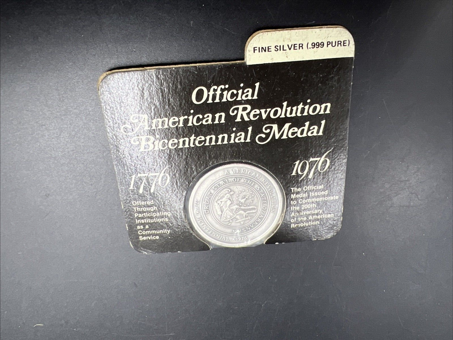 1976 US American Bicentennial .999 Silver Medal 50 States Arkansas #A
