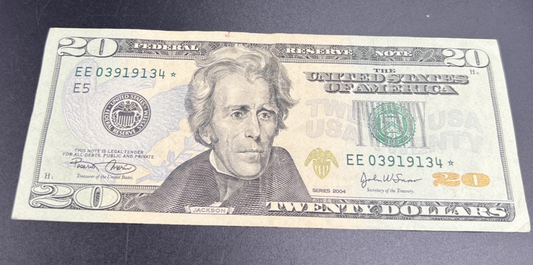 2004 * Star $20 FRN Federal Reserve Note Fine Circ #34