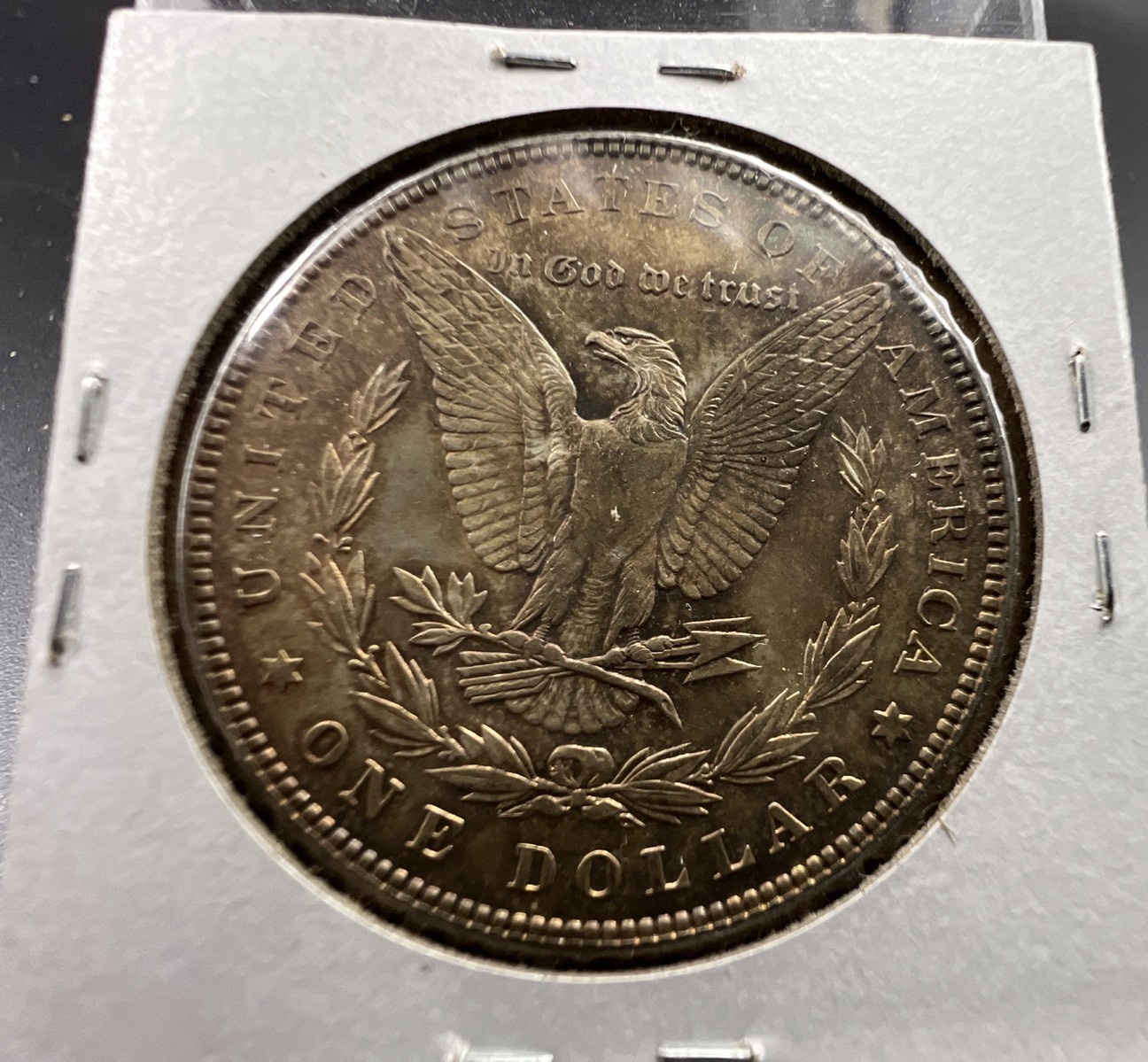 1887 P $1 Morgan Silver Dollar Coin Neat Toning Toner AU Details Scratch