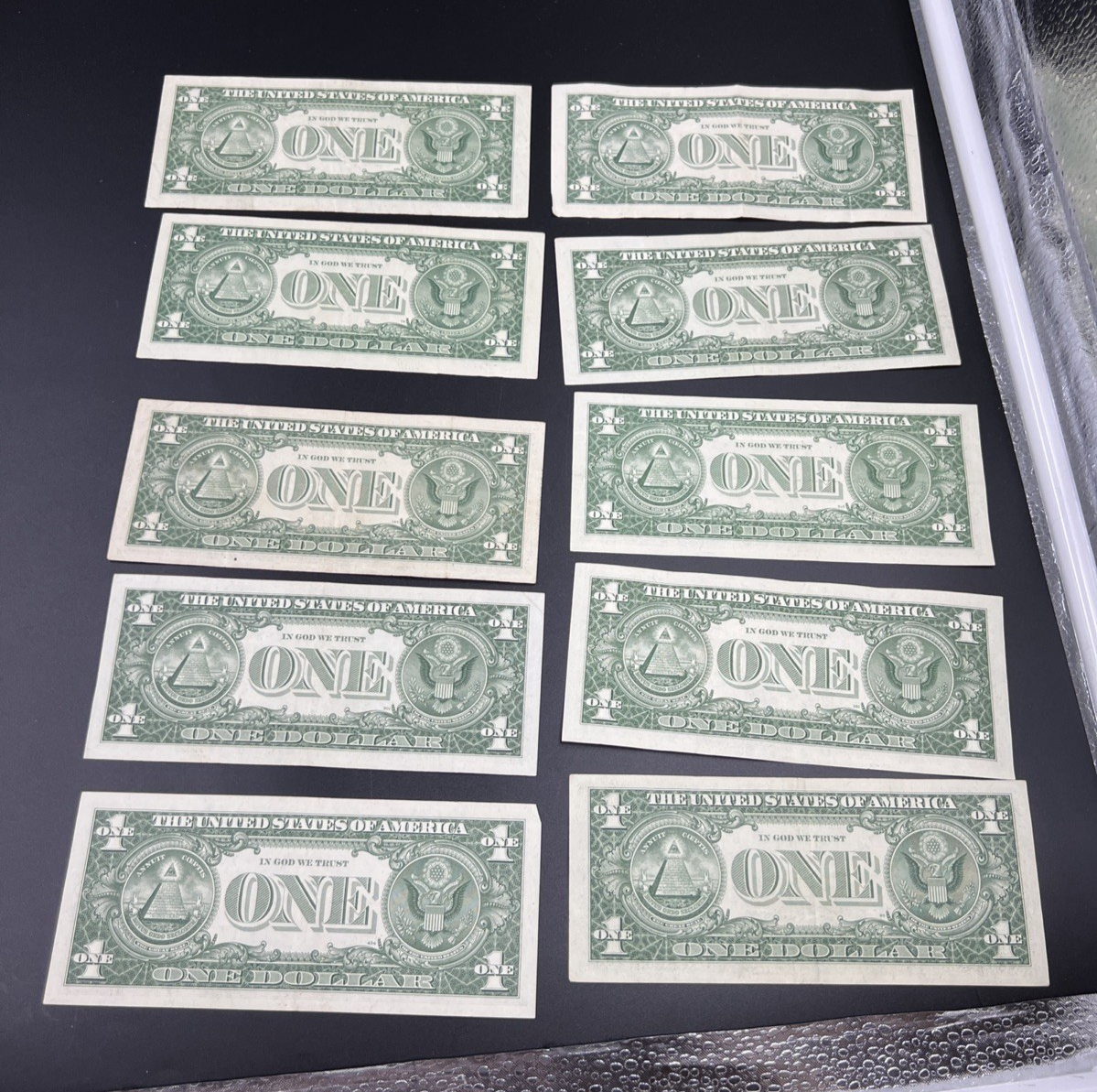 Lot of 10 1957 $1 Dollar Silver Certificate Blue Seal Notes Very Fine VF Circ #7