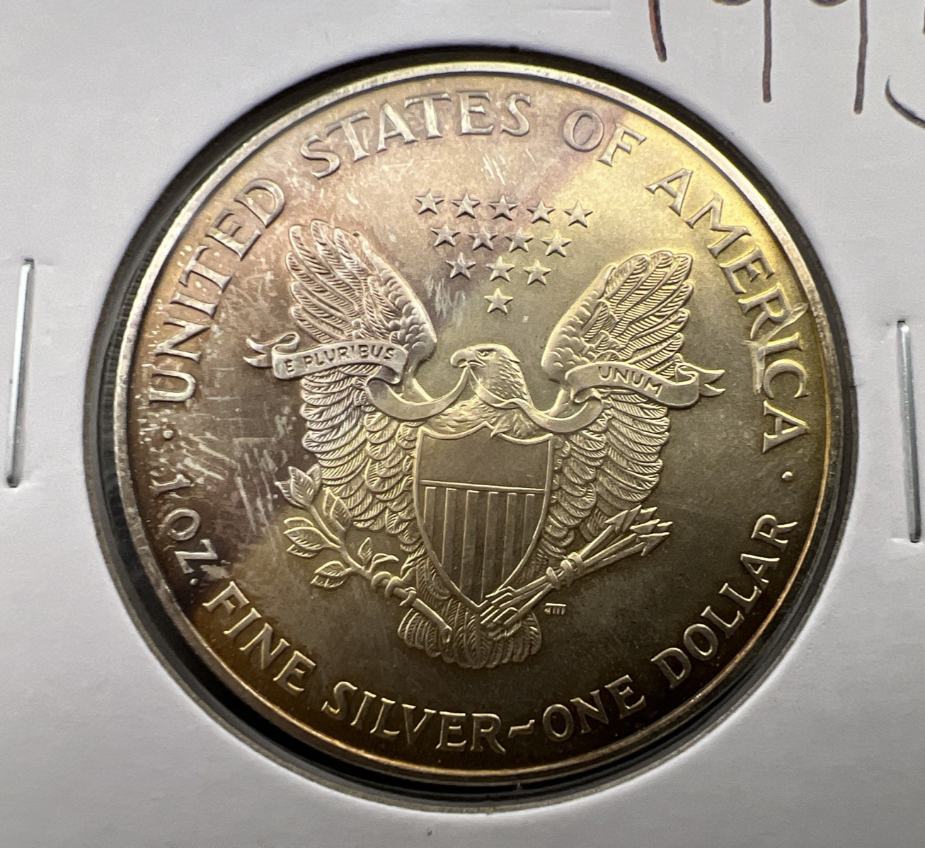 1995 1 Oz American Silver Eagle Coin Gem BU UNC Neat Toning Toner