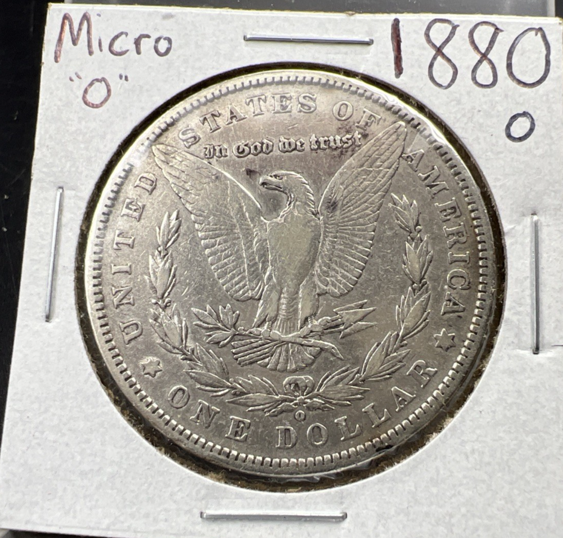 1880 O Micro o Morgan Silver Dollar Coin VF Details Circulated