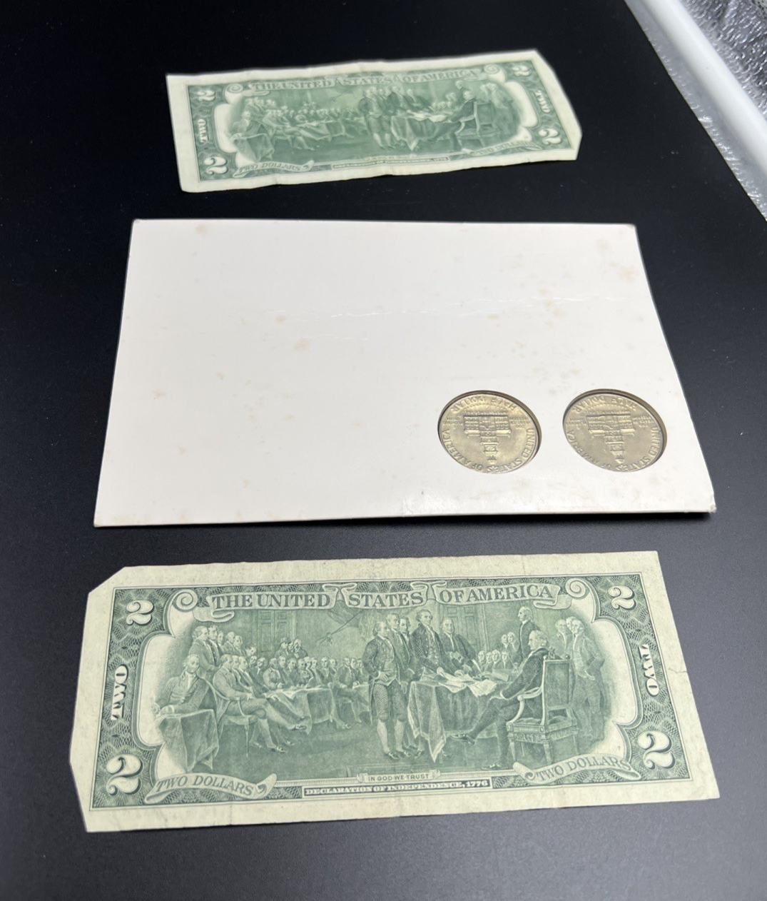 1976 Collector's Lot P D Kennedy Half 50c Set & 2x $2 FRN Two Dollar Bills Circ