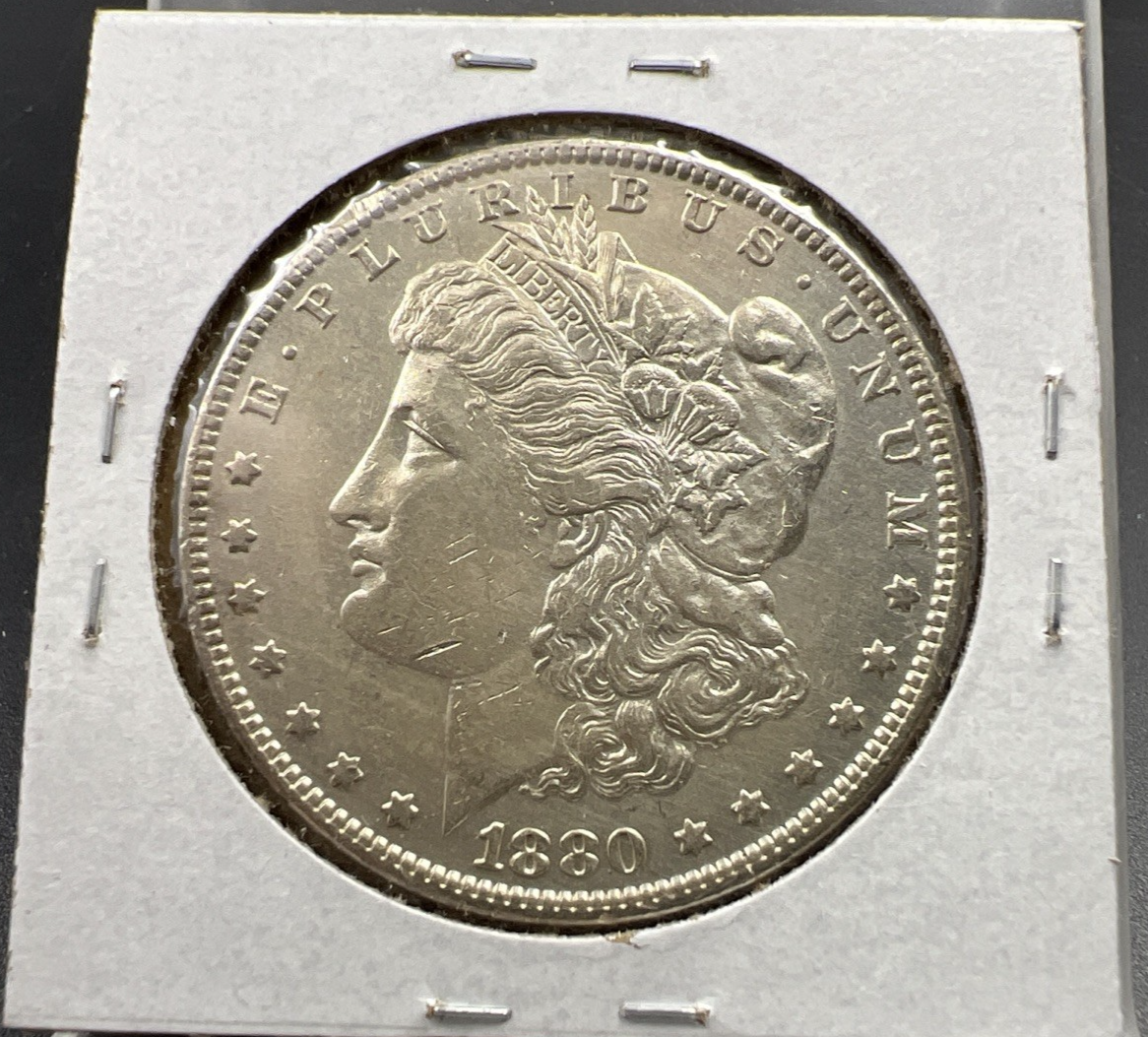 1880 O Micro o $1 Morgan Silver Dollar Coin AU Details SK#A