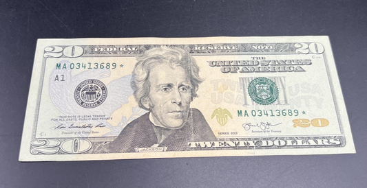 2013 Star * $20 FRN Federal Reserve Note VF Details #689