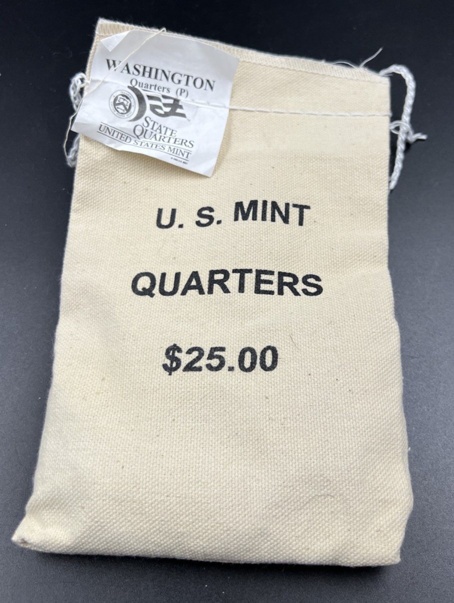 U.S. Mint Bag of 100 2007 P 25c Washington State Statehood Quarter Coins BU UNC