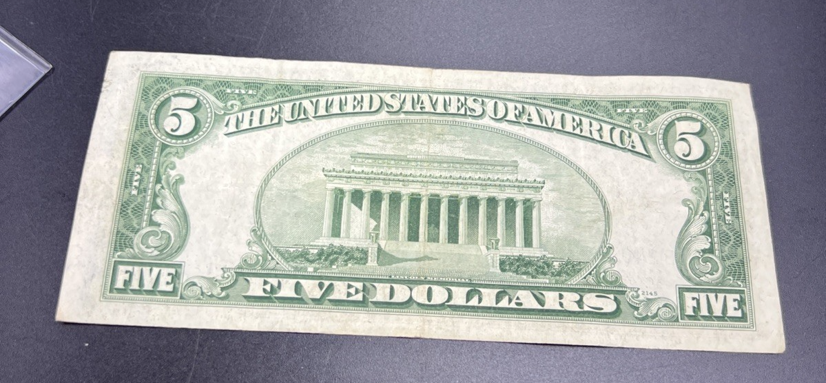 1953 $5 Five Dollar US Silver Certificate Fine Circ #039