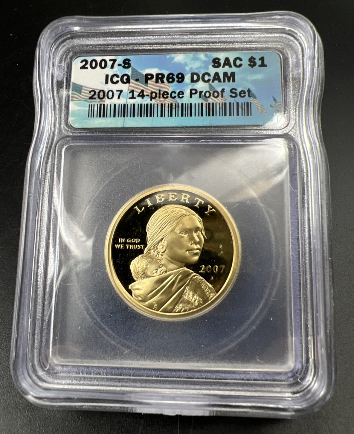 2007 S $1 Sacagawea Native Dollar Proof Coin PR69 DCAM ICG #A