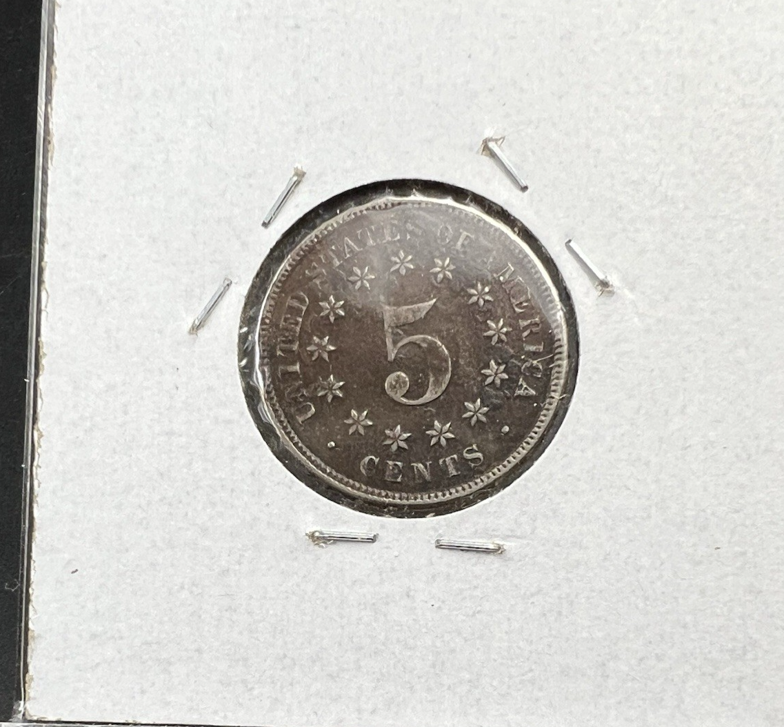1869 5c Shield Nickel Coin FS-1101 DDO Double Die Obverse & RPD VF Details