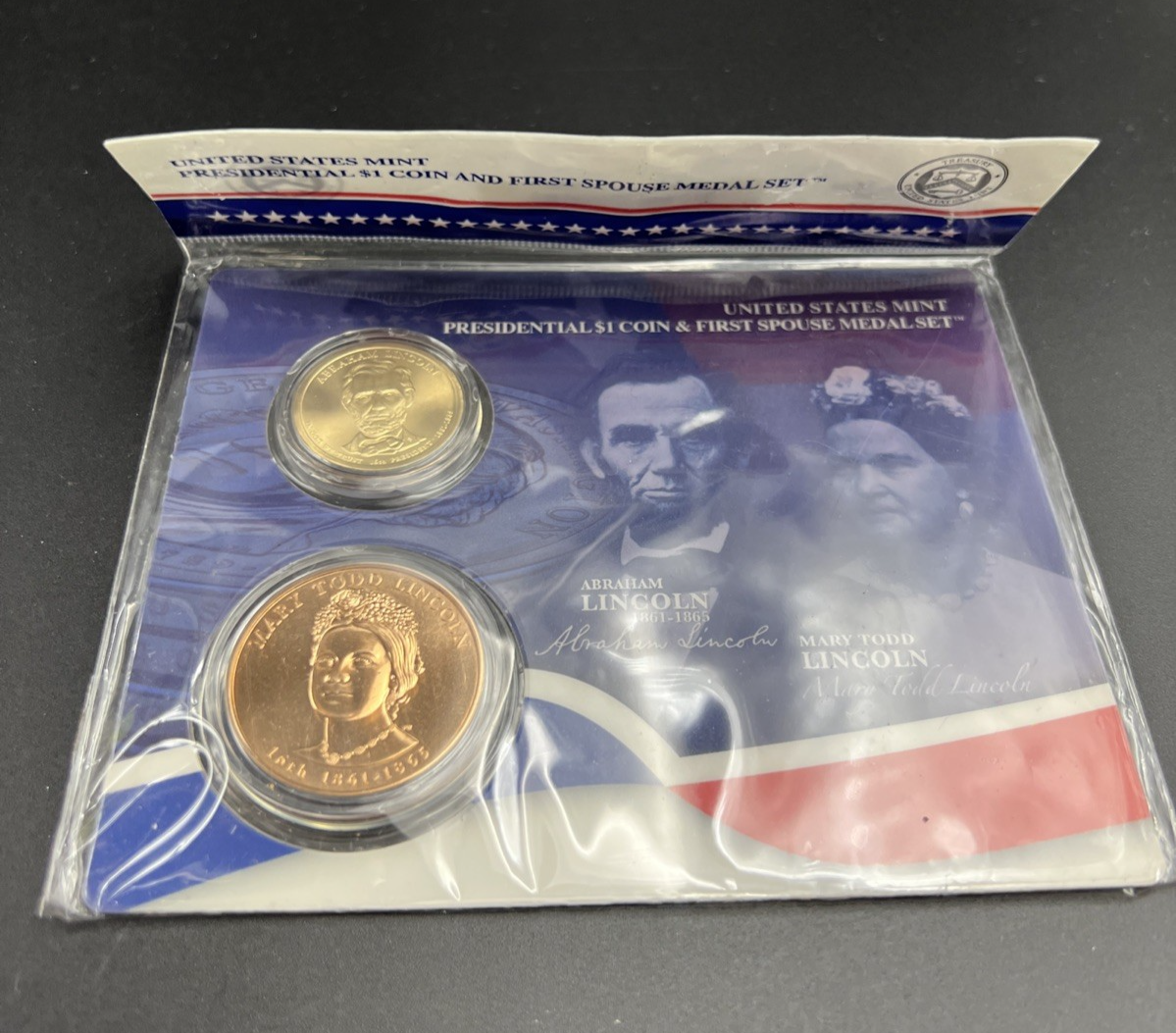 2010 Abraham Mary Todd Lincoln First Spouse $1 Presidential Coin & Medal Set OGP