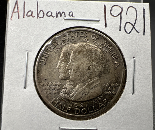 1921 50c Alabama Classic Commemorative Silver Half Dollar Coin XF EF Extra Fine