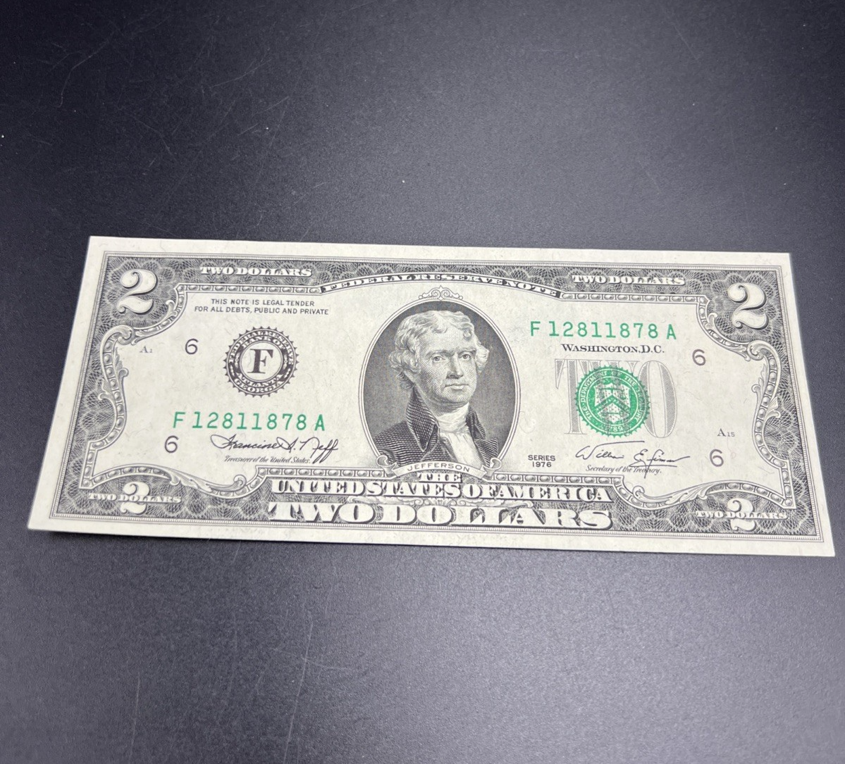 1976 $2 Two Dollar Bicentennial FRN Federal Reserve Note UNC #78
