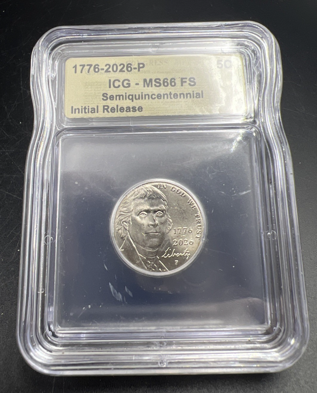 1776 - 2026 P 5c Double Date Jefferson Nickel ICG MS66 FS #57