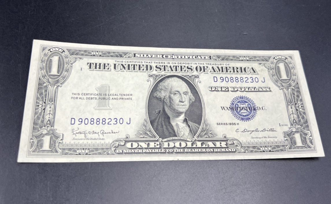 1935 H $1 One Dollar US Silver Certificate CH VF Neat Serial #88