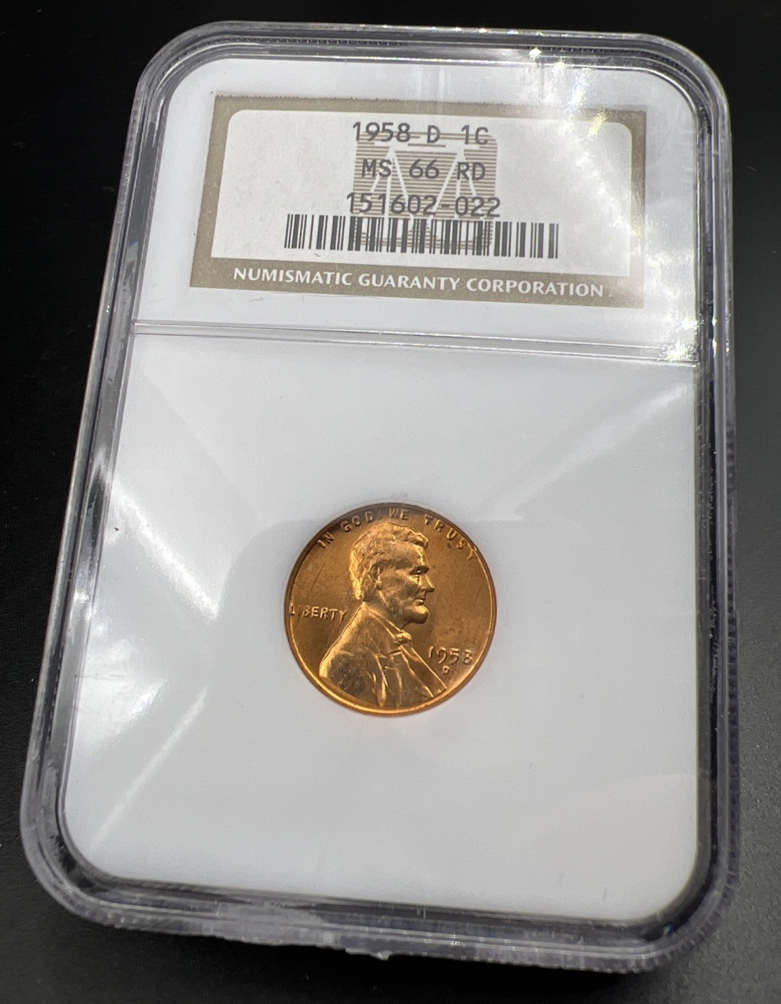 1958 D 1c Lincoln Wheat Cent Penny MS66 RD #022 Gem BU