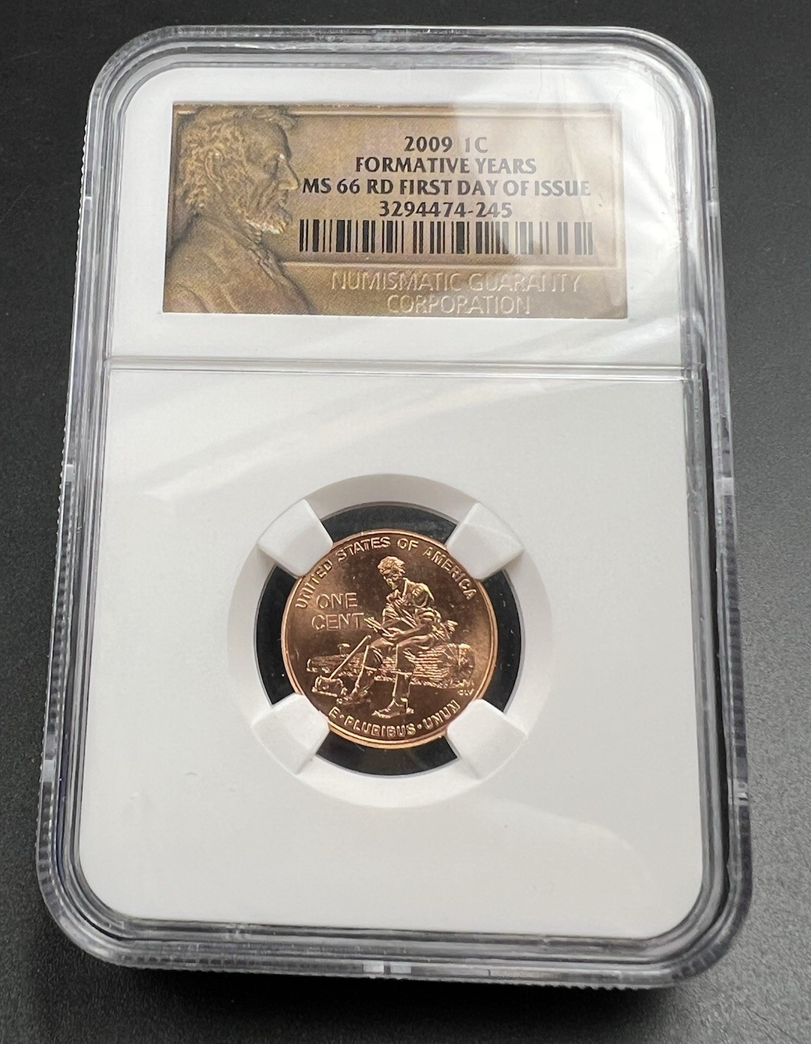 2009 1c Lincoln Formative Years Commemorative Cent Coin MS66 NGC #245