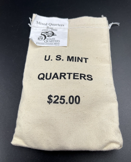 U.S. Mint Bag of 100 1999-2000 Mixed State Statehood Quarters BU UNC sk#b