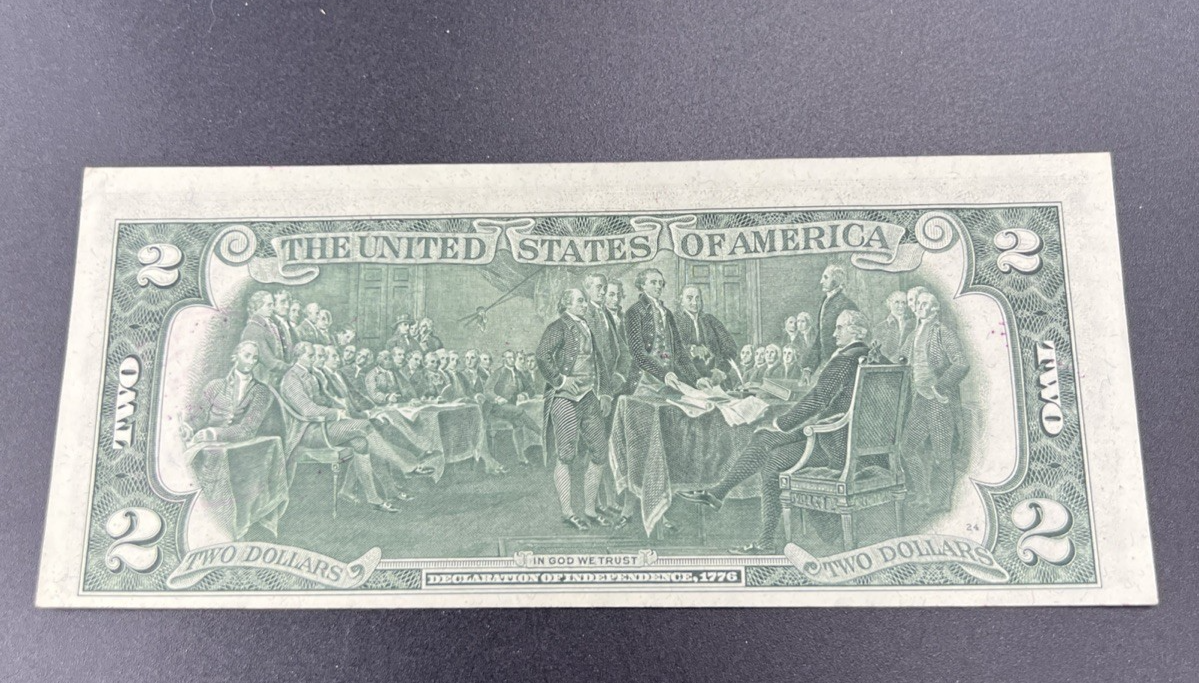1976 $2 Two Dollar Bicentennial Bill Brookyln NY Postmarked (no Stamp) UNC #276