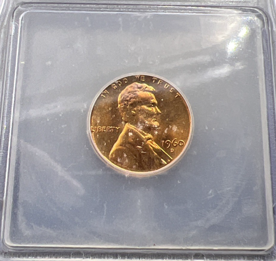 1960 D 1c Lincoln Memorial Cent ICG MS67 RD #132 Used Holder