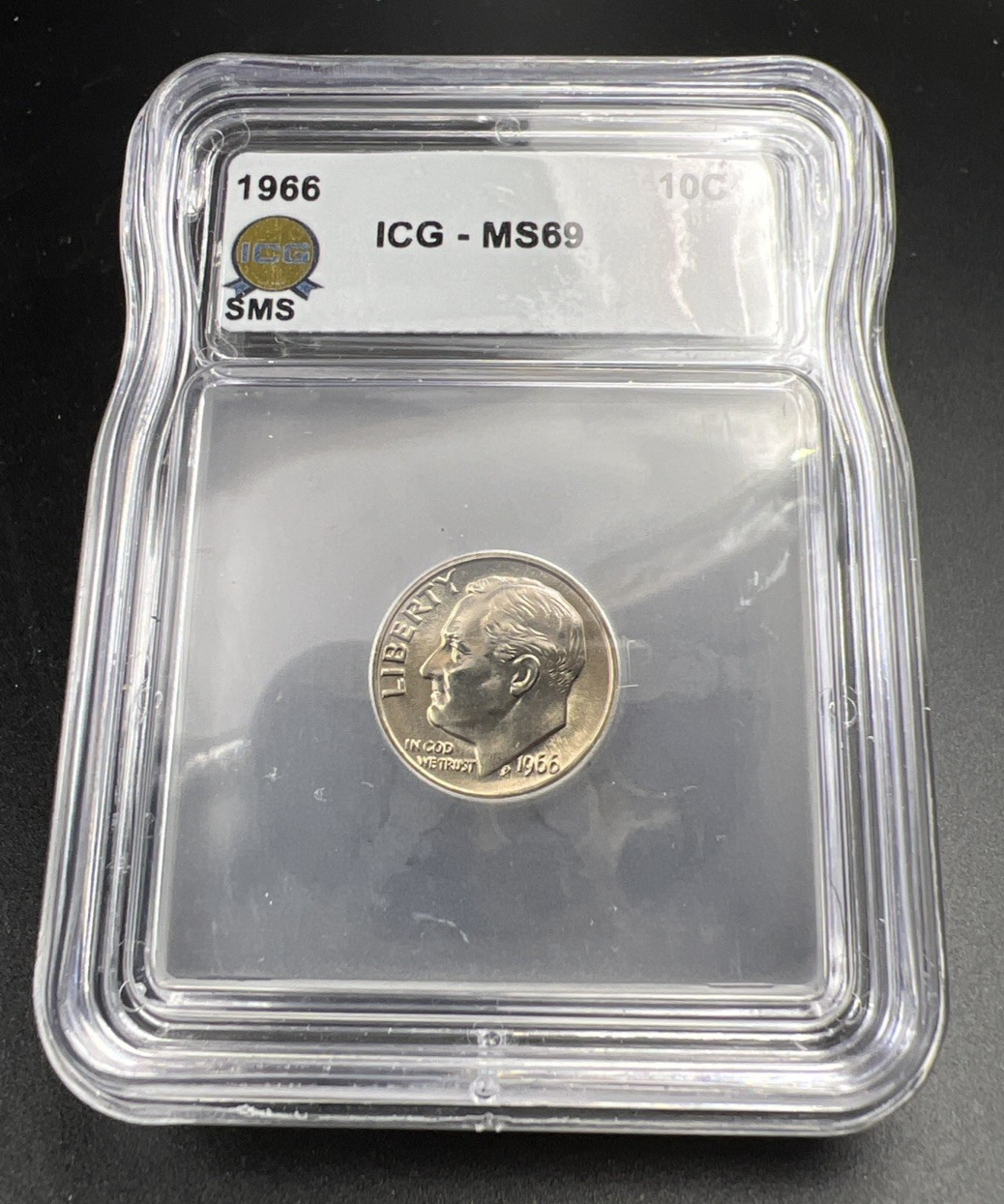 1966 SMS 10c Roosevelt Dime Coin ICG MS69