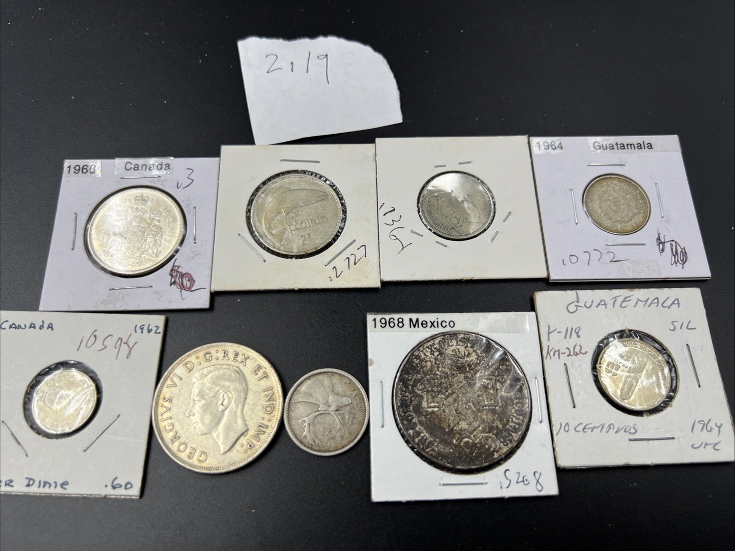 2.19 Oz ASW Weight Silver World Coin Lot SKu#B - 9 coins