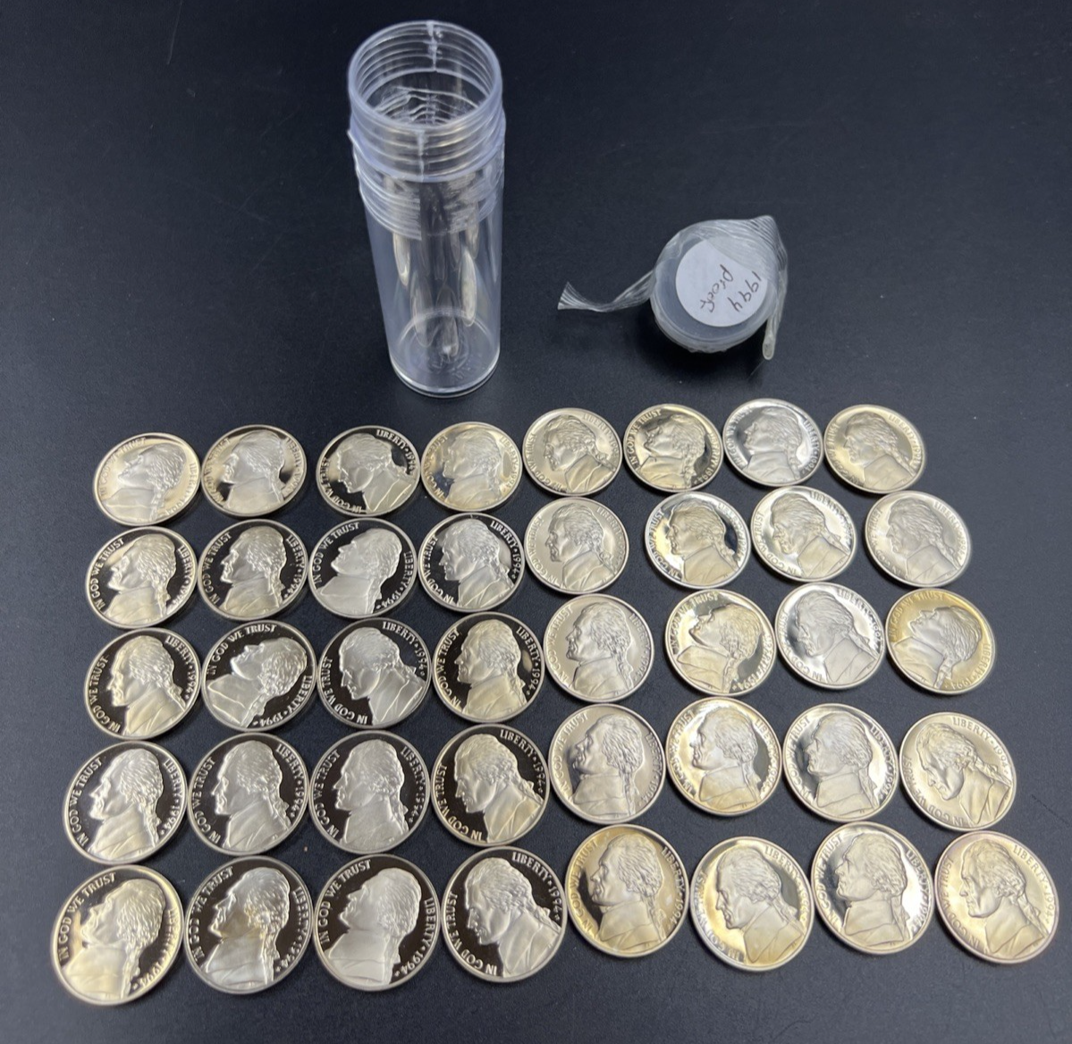 1994 S 5c Proof Jefferson Nickel 40 Coin Roll Choice Proof