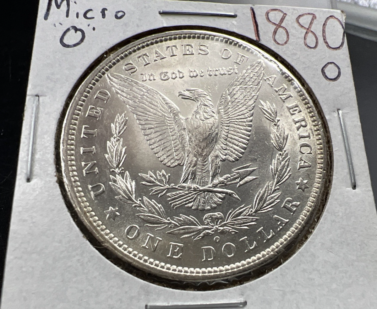1880 O Micro o Morgan Silver Dollar Coin CH AU About UNC SK#A