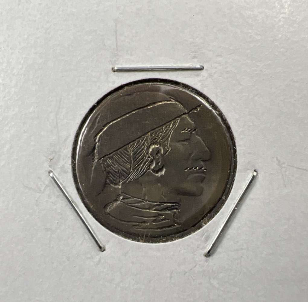 Hobo Buffalo Nickel Coin Modern Carving SKU#CC