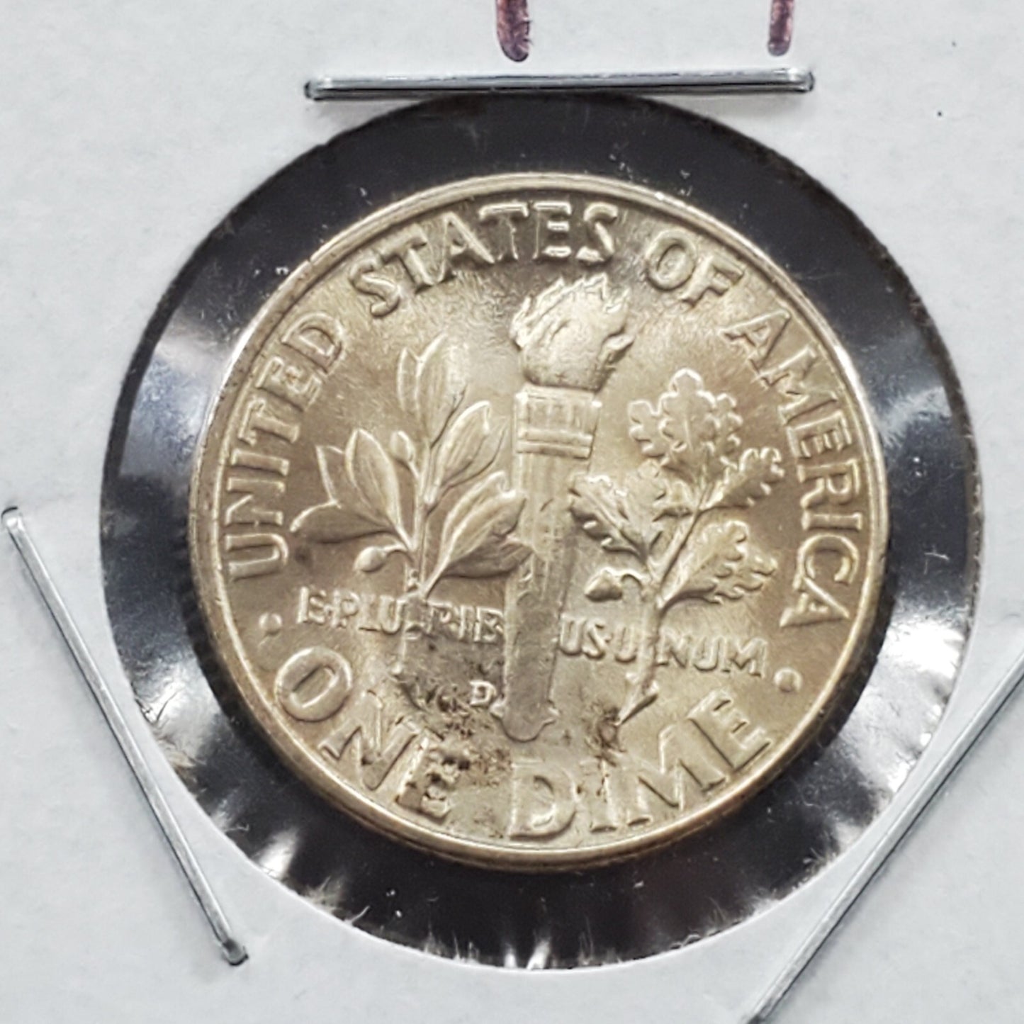 1948 D Roosevelt 10c Silver Dime Coin Struck Thru Error Choice BU UNC