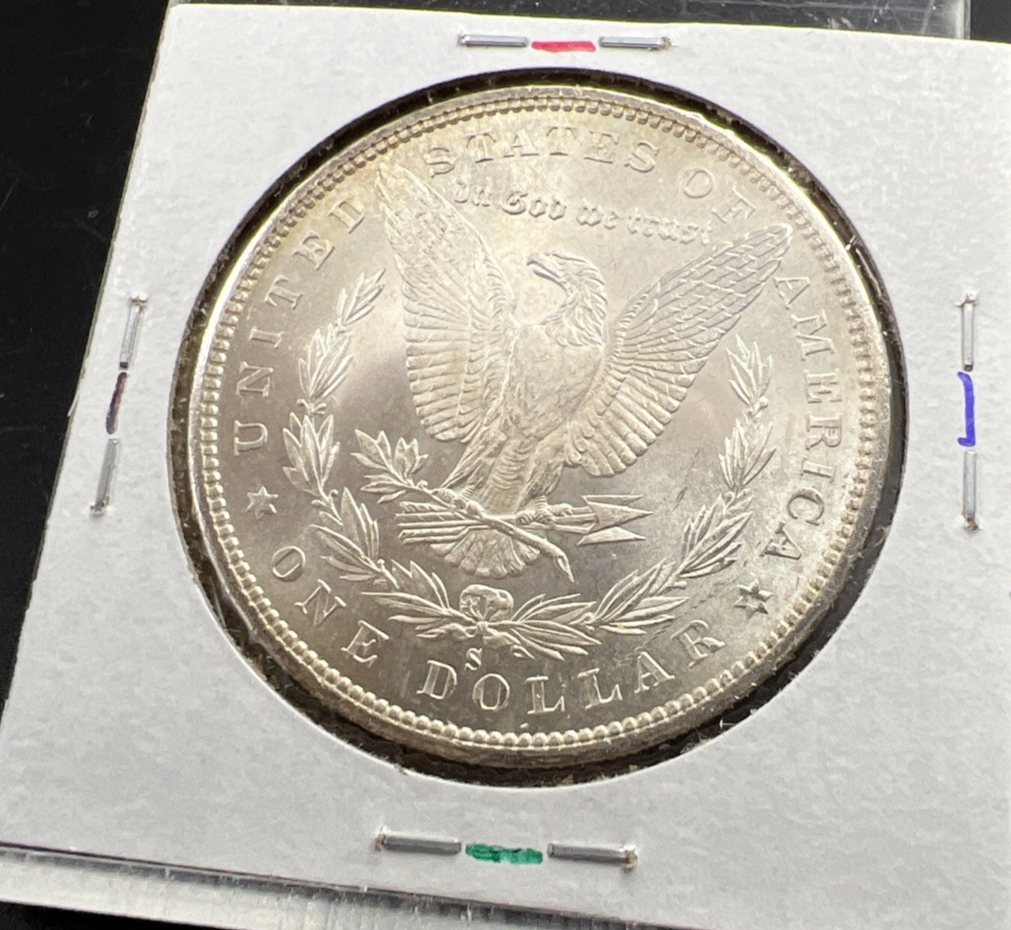 1880 S $1 Morgan Silver Dollar Coin BU Unc Nice Toning Obverse